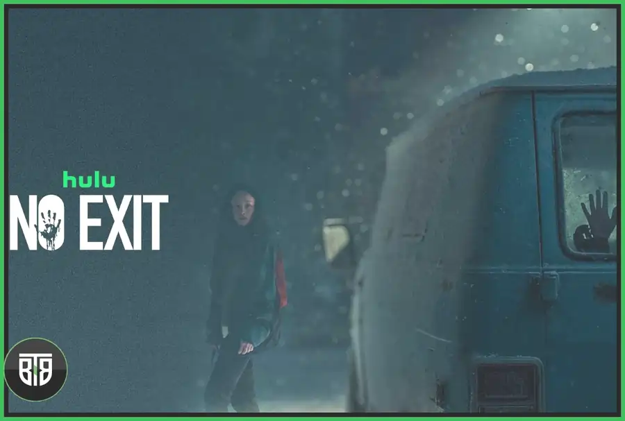 a girl is coming to a van in which someone is locked in No Exit 2022, best suspenseful movies on hulu
