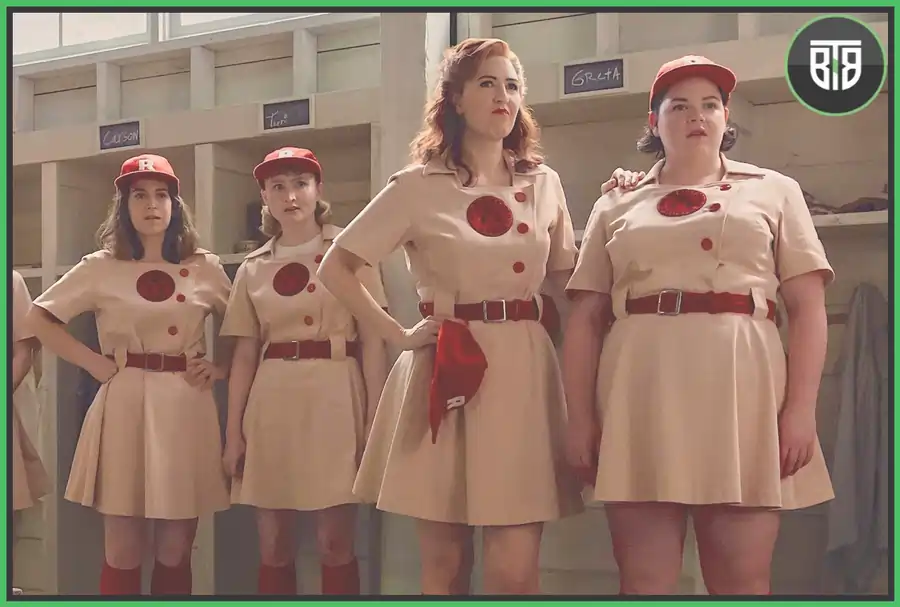 a team of girls baseball, kit a league of their own