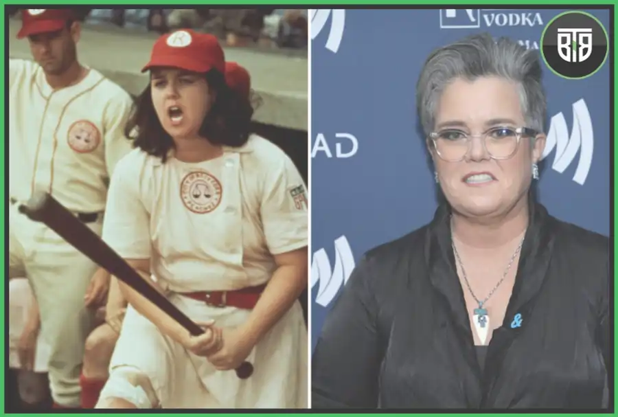 a baseball player photo in her dress and in normal life, madonna a league of their own