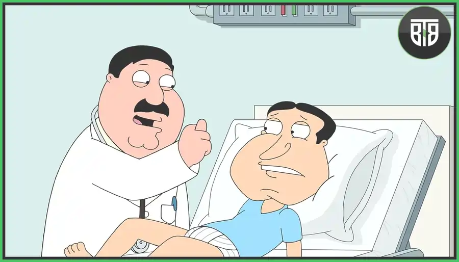 a doctor is laughing on his patient in Family guy sitcom, the morning show imdb