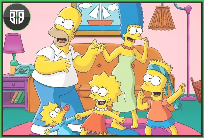 a cartoon family poster of The Simpsons sitcom, best netflix series imdb