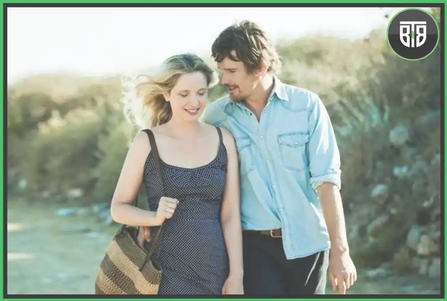 a couple is talking each other on a path in Before Midnight 2013, criterion collection movies