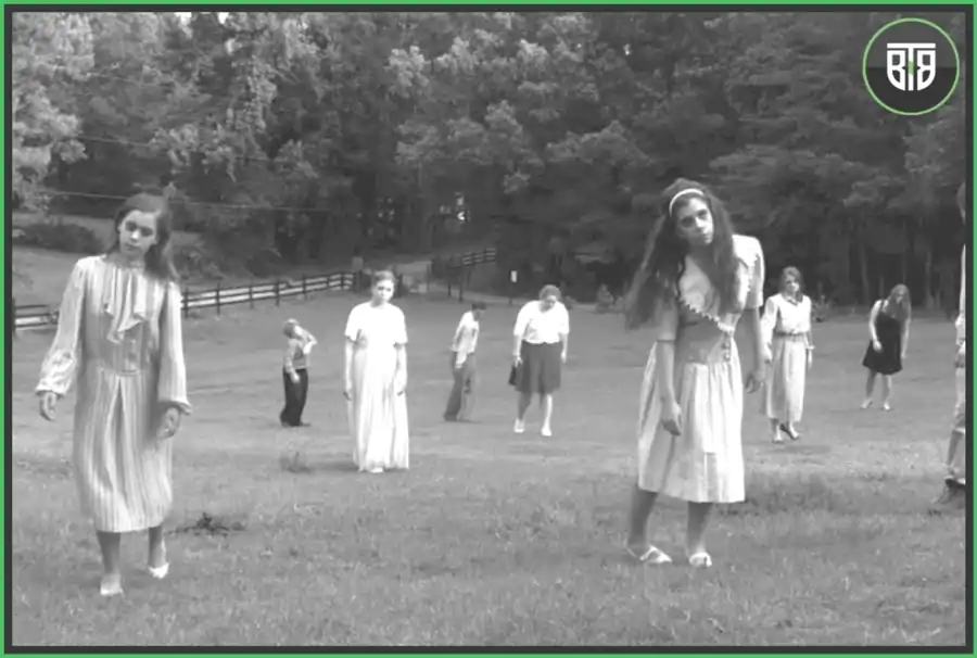 some zombies are walking in a graveyard in Night of the Living Dead 1968, halloween movies on netflix