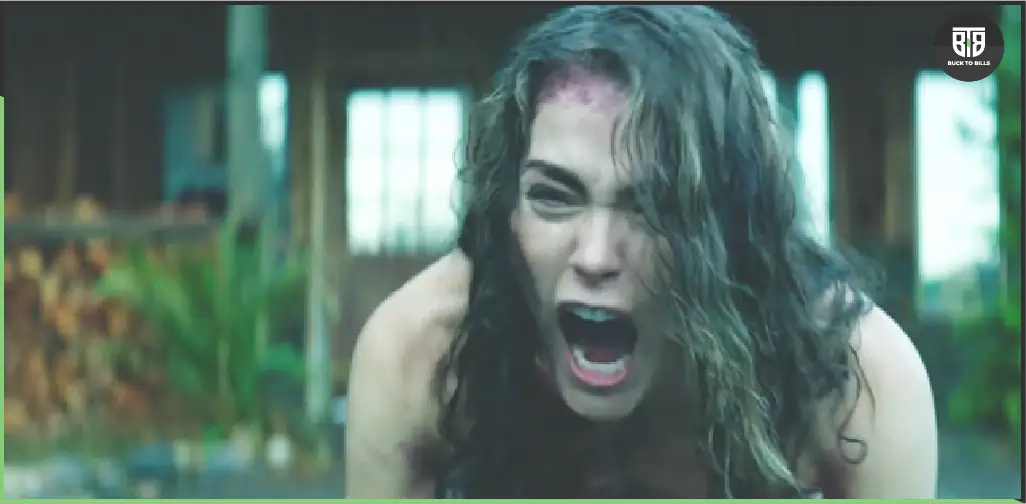 a girl is shouting in a movie cabin fever, funny horror movies on hulu