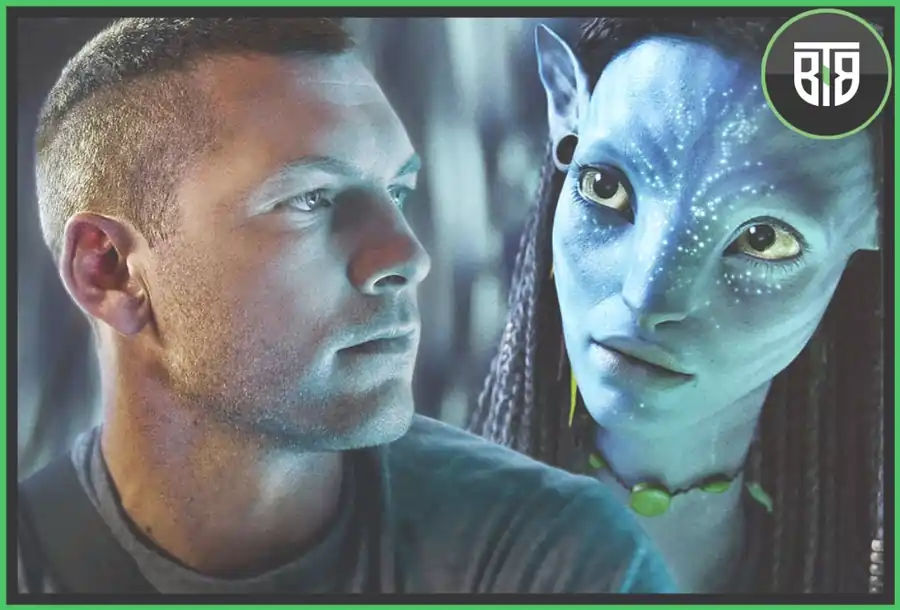 a lady is looking a man in Avatar 2009, best disney plus shows