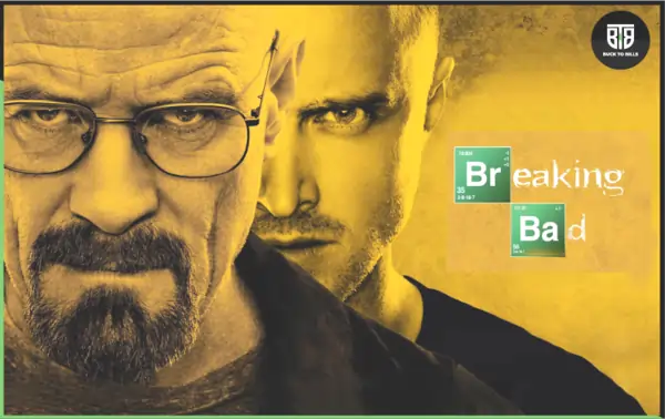 A movie poster of Breaking Bad of two main characters