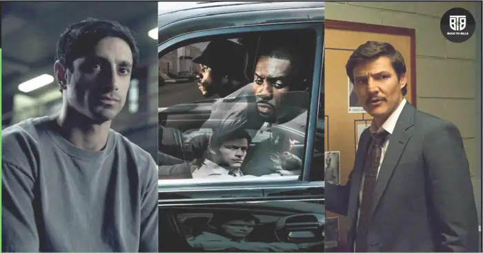 A movie poster of the Wire 2002, three men are there from different time
