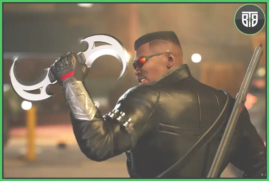a superhero is holding a blade in Marvel Blade movie, sdcc funko pop