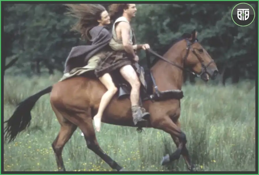 a man and a lady are doing horse riding in Braveheart (1995), Hollywood Historical Movies