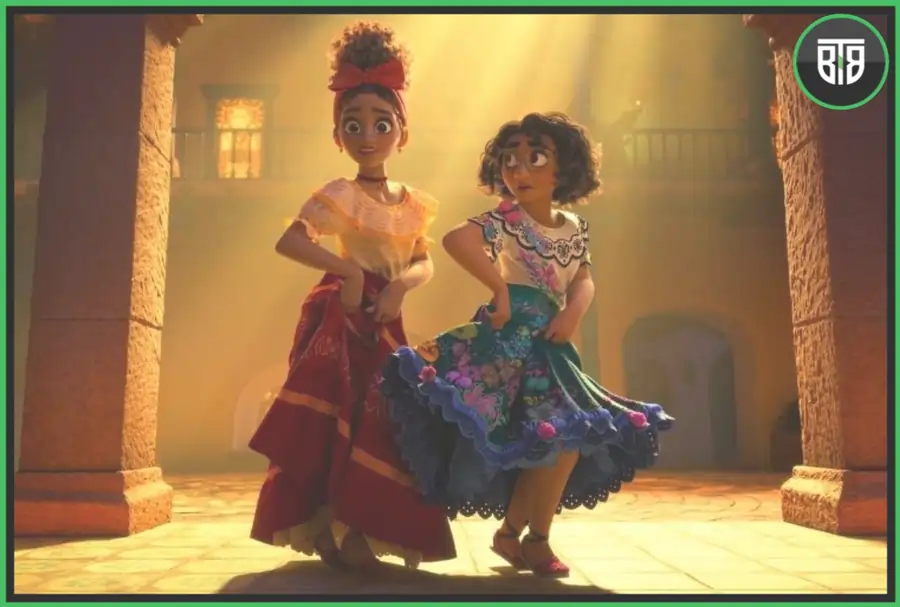 a movie scene of Encanto (2021 Disney film), the princess and the frog