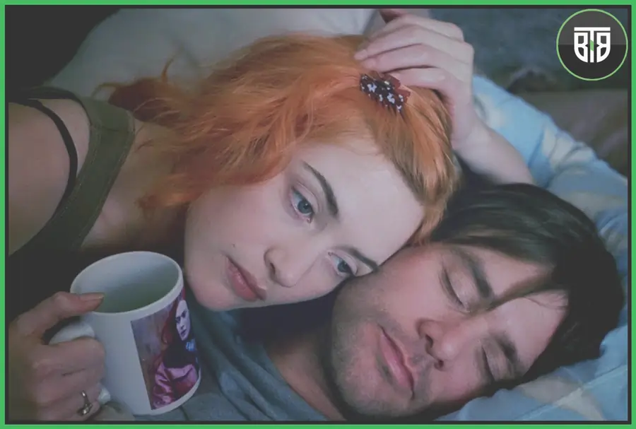 a girl is hugging a boy in Eternal Sunshine of the Spotless Mind (2004), saddest movies 2021