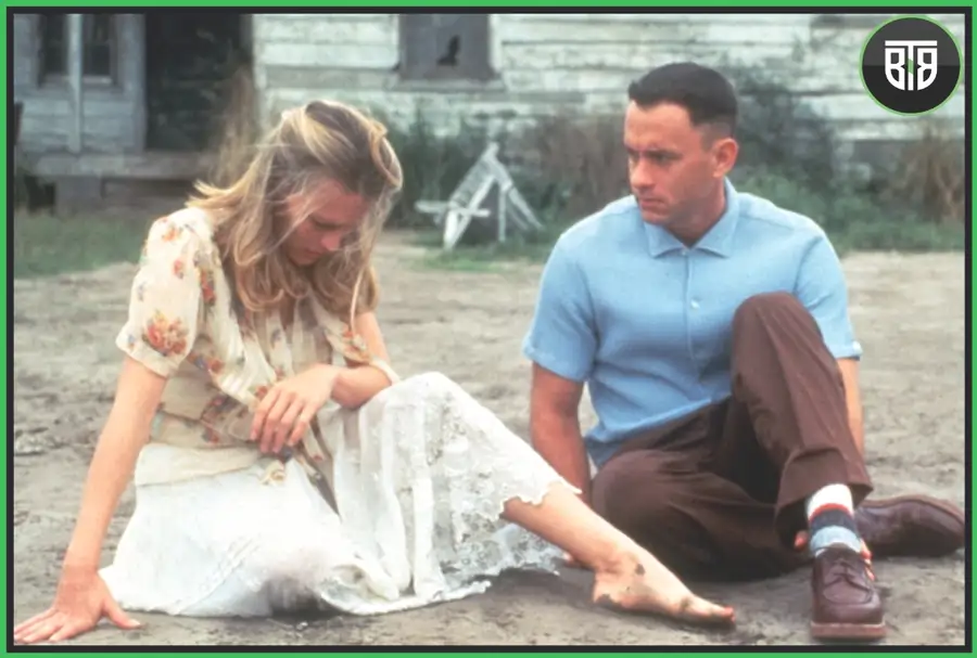 a lady and a boy are sitting on ground in Forrest Gump (1994) best movies for life changing