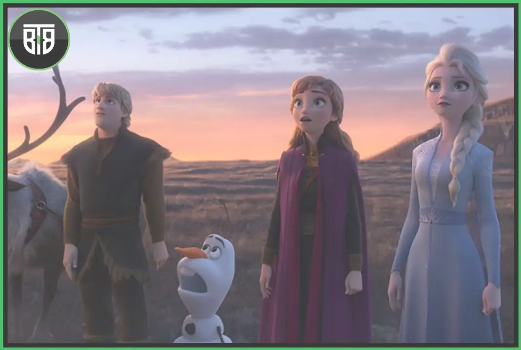a movie scene of Frozen 2 Sing-ALong, get back disney plus