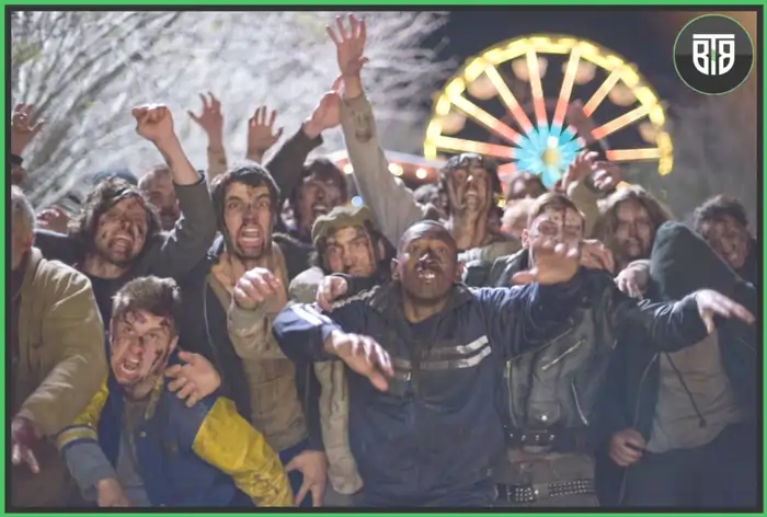 People are in afraid of zombies in movie Zombieland,  horror comedy