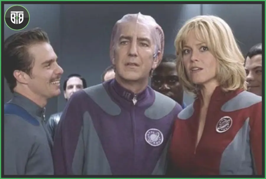 a group is lookin at somewhere in Galaxy Quest (1999) new sci fi movies
