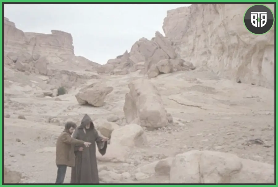 George Lucas and Alec Guinness behind the scenes of A New Hope