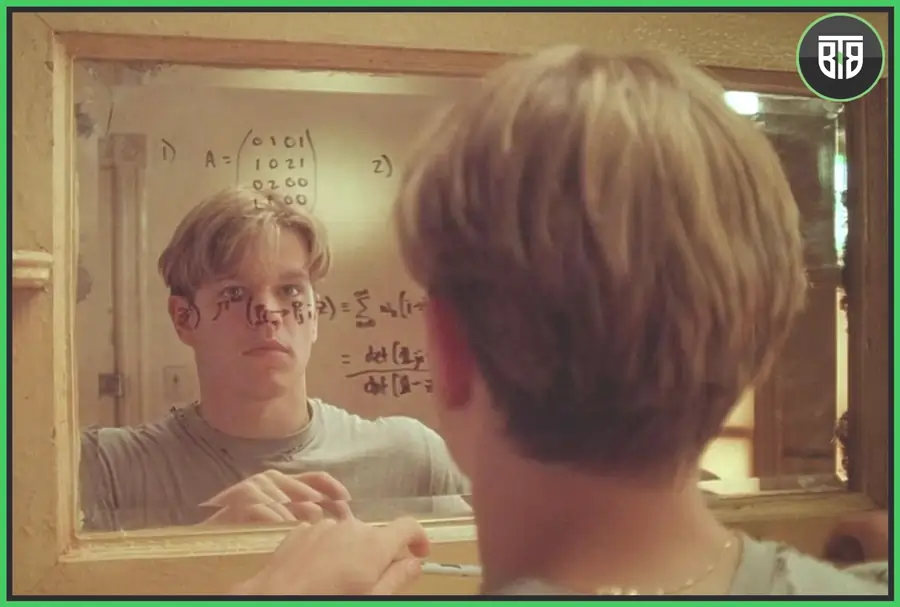 a man is writing on a mirror in Good Will Hunting (1997), movies about life purpose