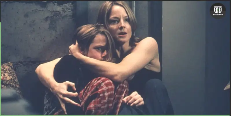 two girls are scared from something very much in a movie Panic room, thriller horror movies