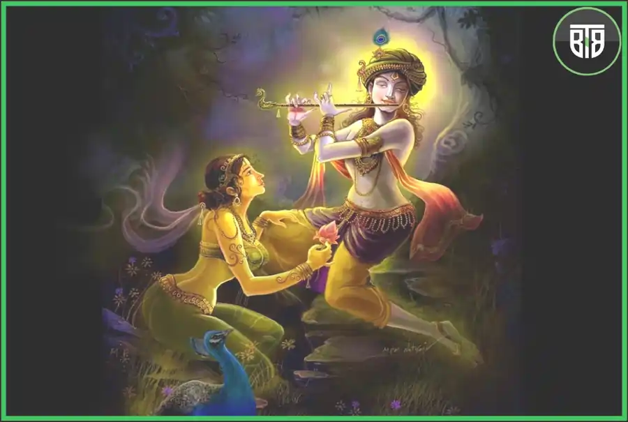 A sketch of Shri Krishna and Radha, International society for Krishna consciousness 