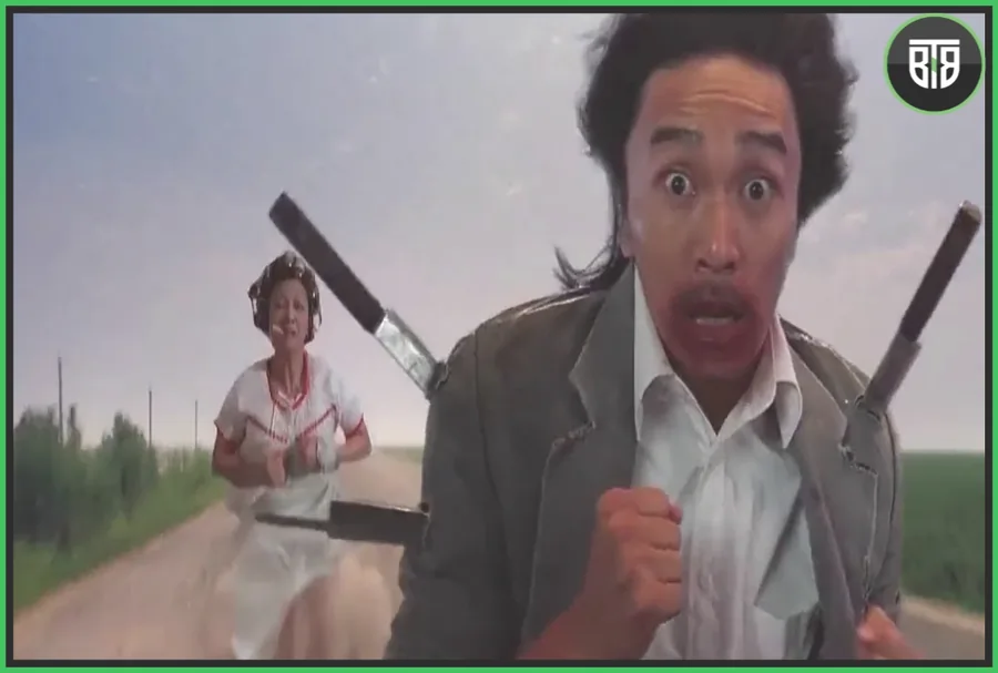 a man and a lady are running in Kung Fu Hustle - A 2004 Action/Comedy Movie, rom com movies