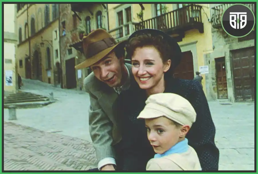 a family pic in which a couple and a kid is there in Life is Beautiful (1997), sad movies on netflix