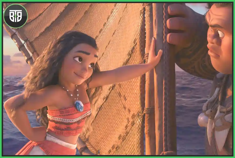 a girl is trying to looking smart in Moana show, best movies on Disney plus