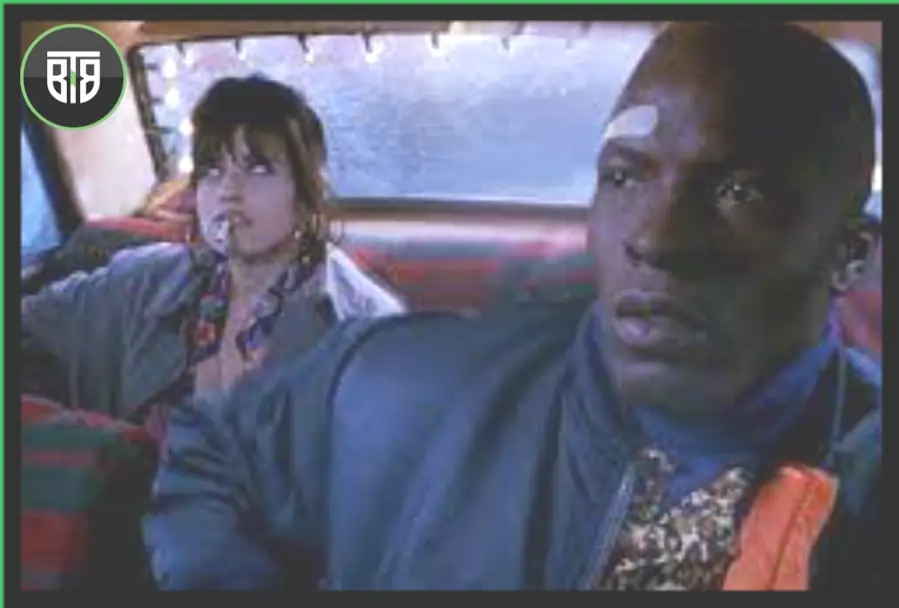 a man is sitting in the front seat of a car and behind him a lady is there who is smoking in Night on Earth 1991, criterion channel price