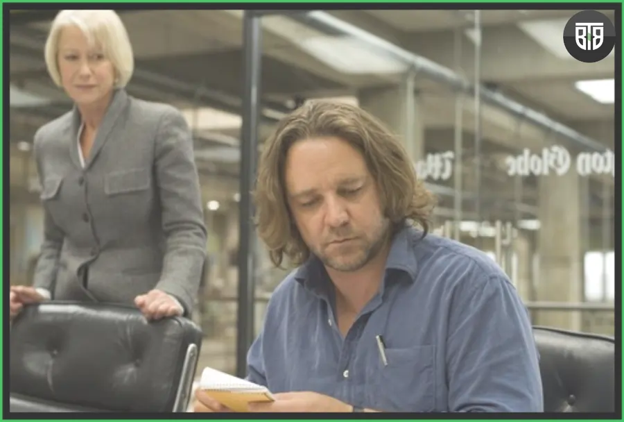 a man is doing work and a lady is watching him in State of Play (movie), christmas movies