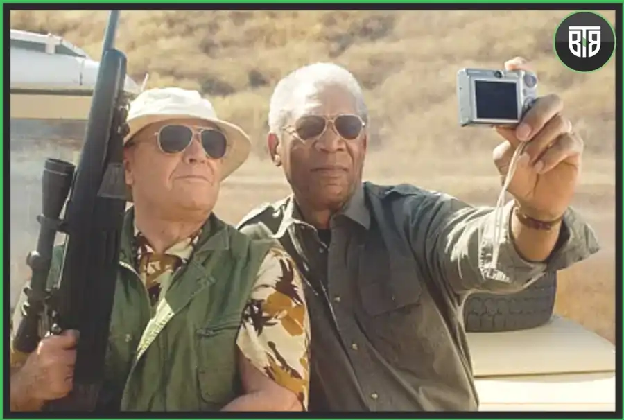 two old people are taking a selfie in The Bucket List (2007) you changed my life full movie 2009