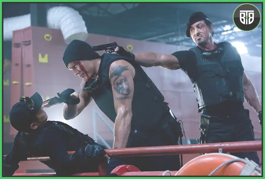 three men are fighting each other in The Expendables (2010 film), hulu documentaries
