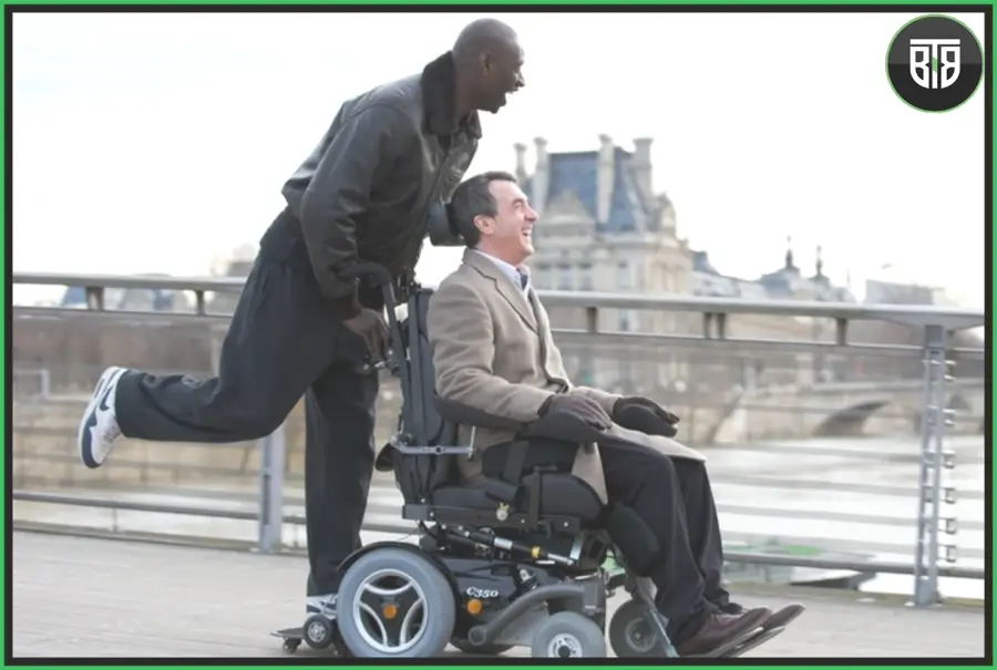 a person with disability is enjoying his ride with his friend in The Intouchables - A 2011 Comedy/Drama Movie, life changing movies on netflix