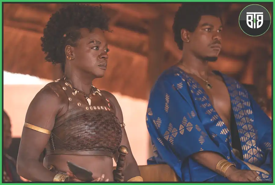 A girl and a boy are sitting and listening something in the king's woman netflix
