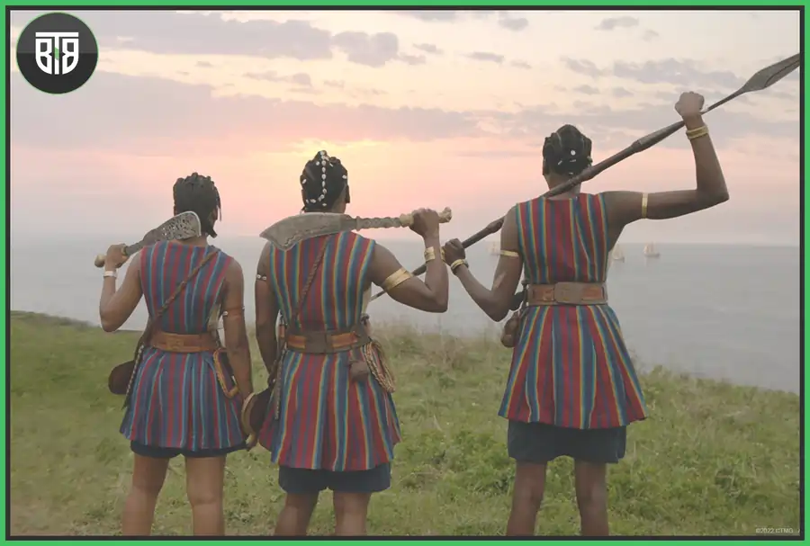 Three girls are watching the sunset in the king's woman watch online