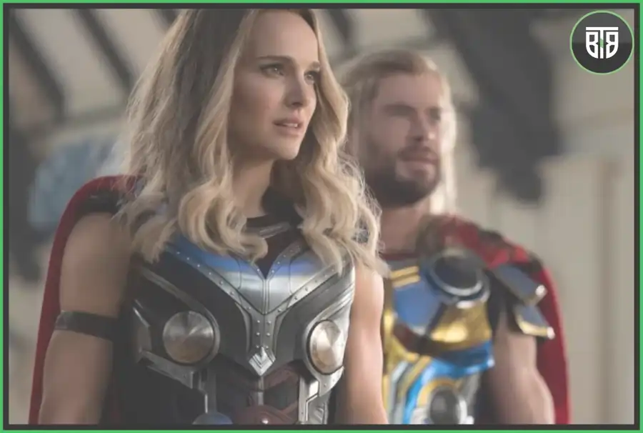 a photo of Thor Girlfriend in Marvel Studios Thor love and Thunder,  disney plus get back