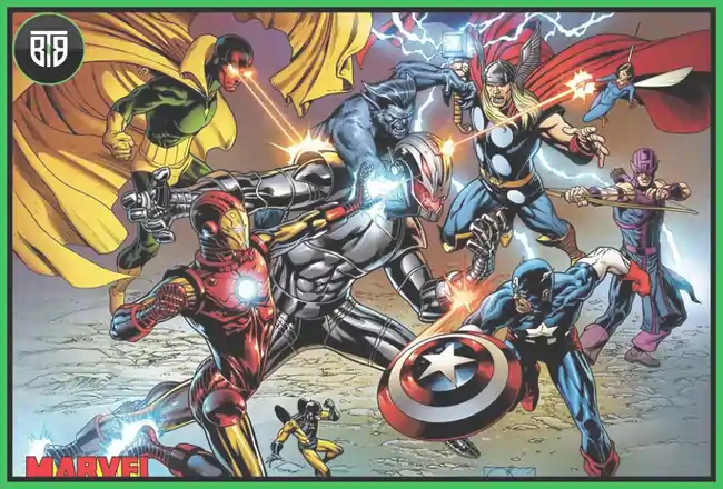 all Marvel Superheroes showing their powers in a poster, celebrating marvel's stan lee